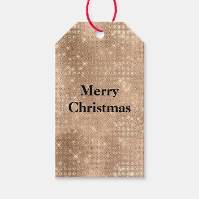 Champagne Gold Glam Sparkle Glitz Geschenkanhänger (Vorderseite)