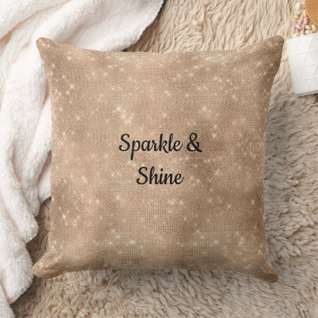 Champagne Gold Glam Sparkle Glitz Kissen (Decke)