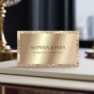 Champagne Gold Glitzer Frame Luxus Visitenkarte