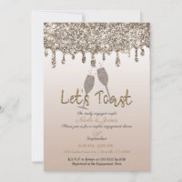 Champagne Gold Glitzer Tropfen Glam Verlobung Dusc