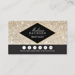 Champagne Gold Glitzer und Glamour Loyalty Card II Treuekarte