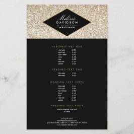 Champagne Gold Glitzer und Glamour Salon Flyer