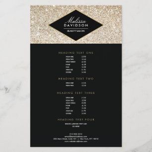 Champagne Gold Glitzer und Glamour Salon Flyer