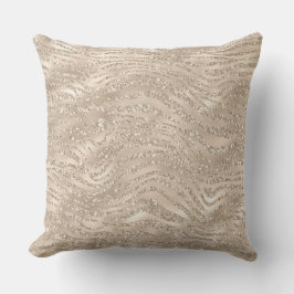 Champagne Gold Glitzy Glitzer Zebra Kissen