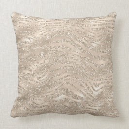 Champagne Gold Glitzy Glitzer Zebra Kissen