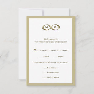 Champagne Gold Infinity Hand Clasp Wedding RSVP Ca