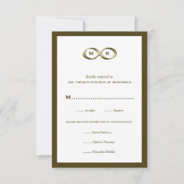 Champagne Gold Infinity Hand Clasp Wedding RSVP Ca Karte