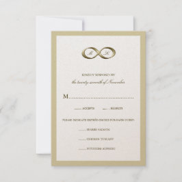 Champagne Gold Infinity Hand Clasp Wedding RSVP Ca Karte