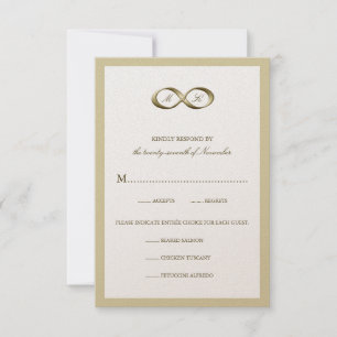 Champagne Gold Infinity Hand Clasp Wedding RSVP Ca Karte