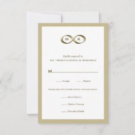 Champagne Gold Infinity Hand Clasp Wedding RSVP Ca Karte