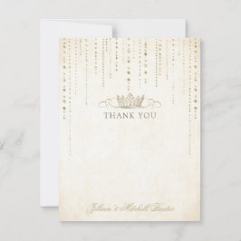 Champagne Gold Jewels Fairytale Crown Dankeskarte