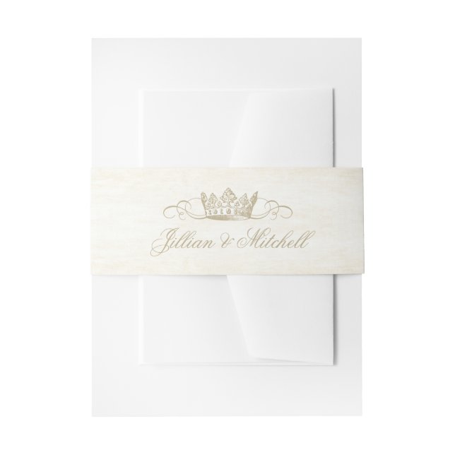 Champagne Gold Messe Crown Wedding Einladungsbanderole (Vorderseite Beispiel)