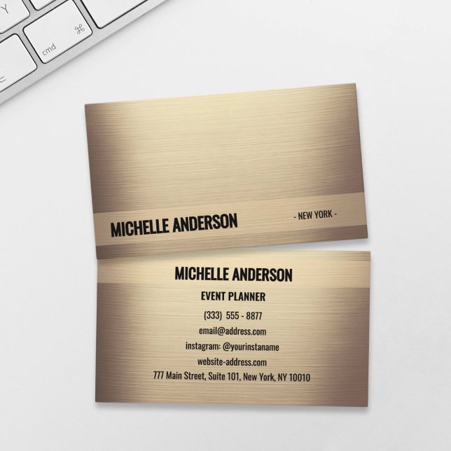 Champagne Gold Minimalistische Visitenkarte (Von Creator hochgeladen)