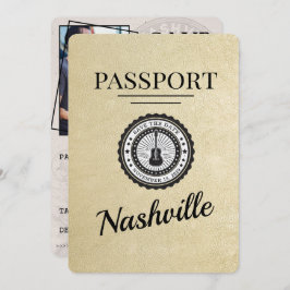 Champagne Gold Nashville Passport Save the Date