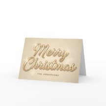 Champagne-Gold-Schrift-Weihnachtskarte
