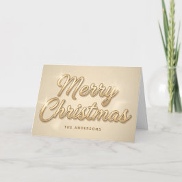 Champagne-Gold-Schrift-Weihnachtskarte Feiertagskarte