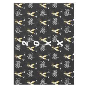 Champagne Gold Schwarzer Wein Glass Confetti Moder Tischdecke