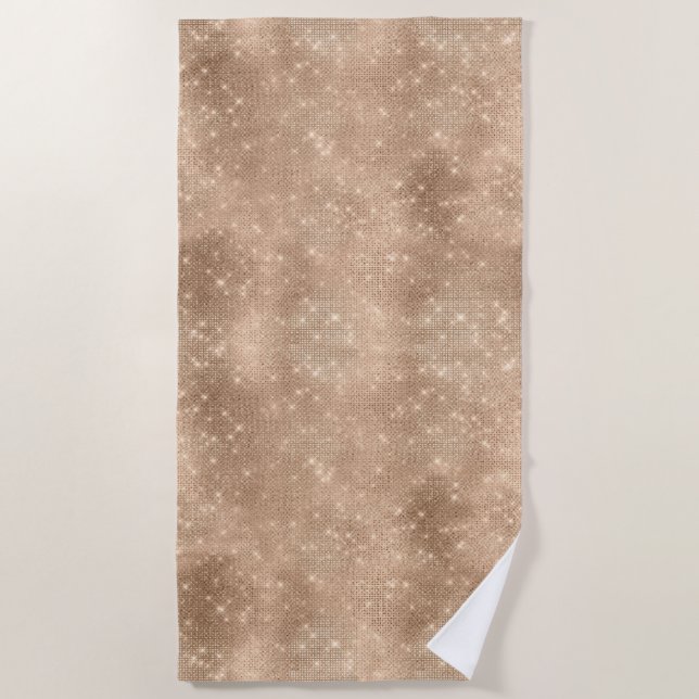 Champagne Gold Sparkle Strandtuch (Vorderseite)