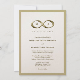 Champagne Gold Unendlichkeit Handklasp Hochzeit Ei Einladung
