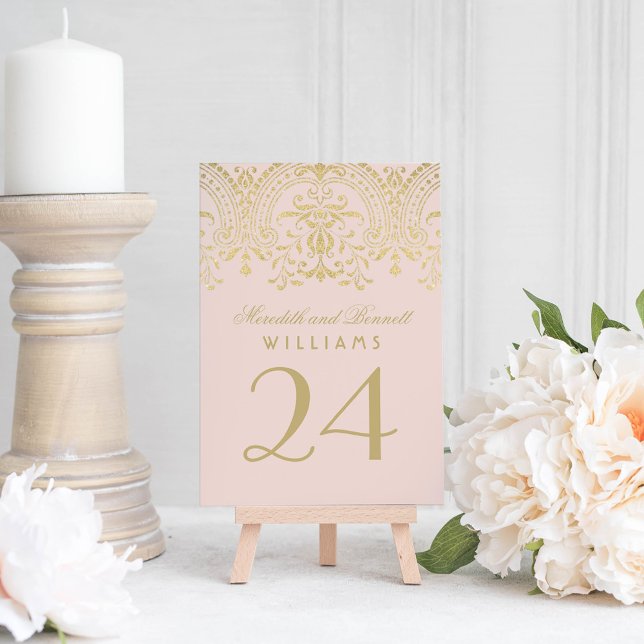 Champagne Gold Vintag Glam Wedding Tischnummer (Von Creator hochgeladen)