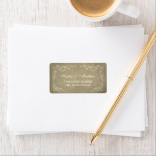 Champagne-Gold-Weingarten-Hochzeitsadresse Adressaufkleber
