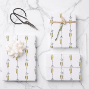 Champagne Hearts Geschenkpapier Set