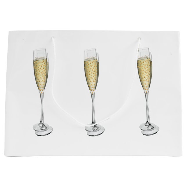 Champagne Hearts Geschenktasche Große Geschenktüte (Vorderseite)