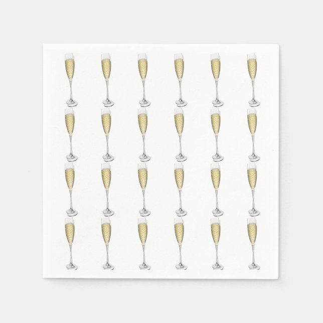 Champagne Hearts Napkins Serviette (Vorderseite)