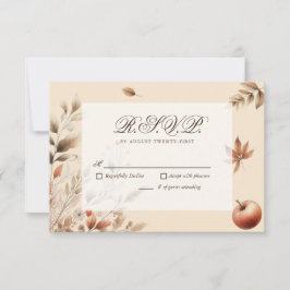 Champagne Herbst Ernte Hochzeit RSVP Botanisch Karte