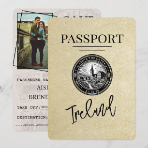 Champagne Ireland Passport Save the Date