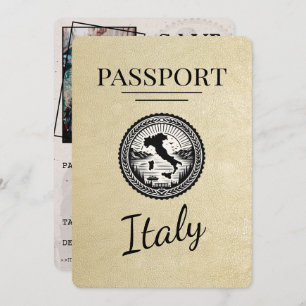 Champagne Italy Passport Save The Date