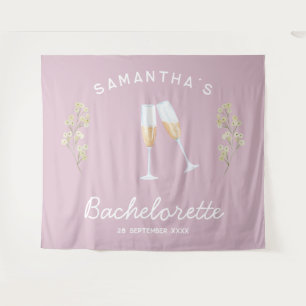 Champagne Junggeselinnen-Abschied Backdrop Boho Fl Wandteppich