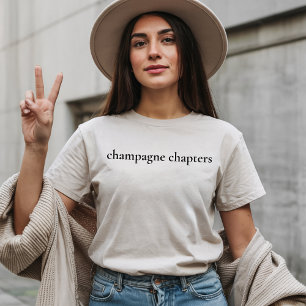 Champagne-Kapiteln Shirt Minimalist Buchliebhaber 