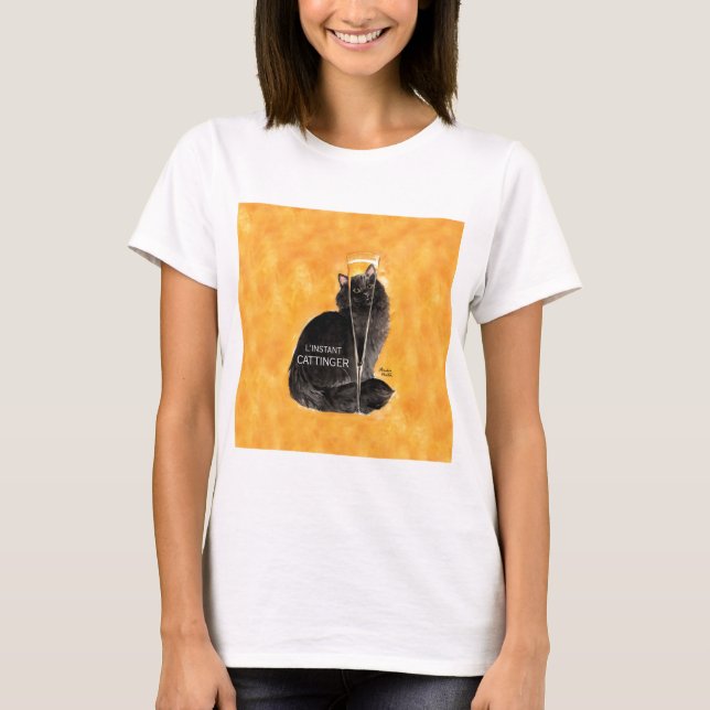 Champagne-Katze T-Shirt (Vorderseite)