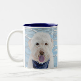 Champagne Labradoodle mit Wasserbecher Zweifarbige Tasse
