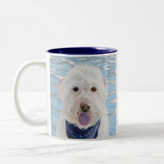 Champagne Labradoodle mit Wasserbecher Zweifarbige Tasse