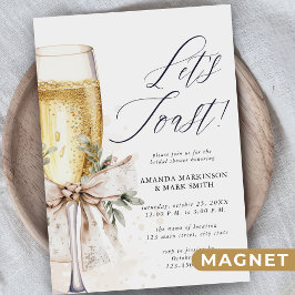 Champagne Let's Toast Winter Bridal Shower Magneteinladung