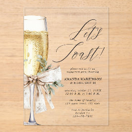 Champagne Let's Toast Winter Engagement Acryleinladungen