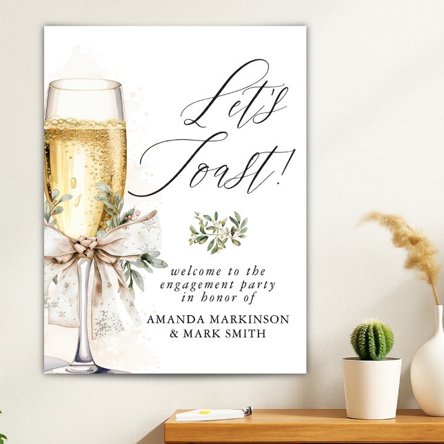 Champagne Let's Toast Winter Engagement Welcome Poster (Von Creator hochgeladen)