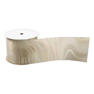 Champagne Light Brown Elegante Abstrakt Swirl Satinband