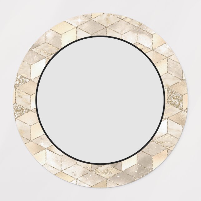 Champagne Light Brown Small Square Dekorative Etiketten (Design 1)