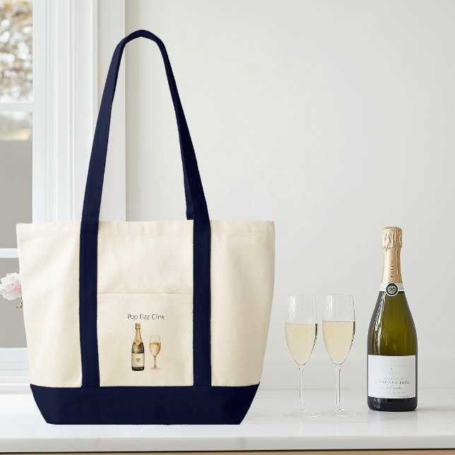 Champagne Lover mit Funny Sprichwort Tragetasche (Champagne lover tote bag, prosecco)