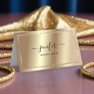 Champagne Luxury Gold Foil Monogram Elegant Visitenkarte