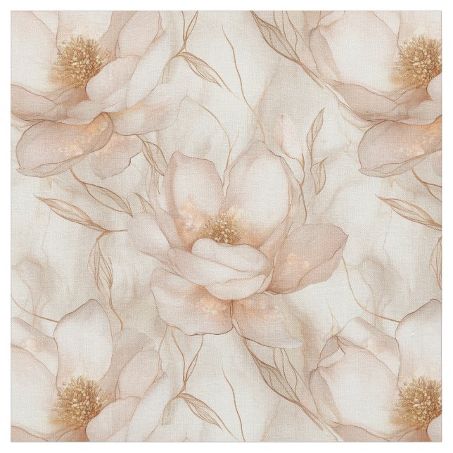 Champagne Magnolias Fabric Stoff (Nahaufnahme)