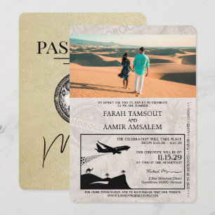 Champagne Marokko Pass Einladung Hochzeit