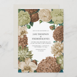 Champagne Mist, Willow Sage & Pebble Taupe Wedding Einladung