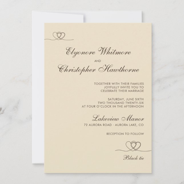 Champagne Modern Chic Mix and Match Wedding Einladung (Vorderseite)