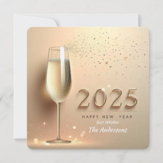 Champagne Neujahrswunsch Feiertagskarte