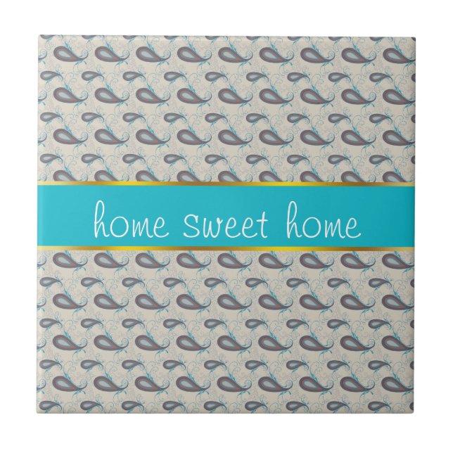 Champagne Paisley Pattern Fliese (Vorderseite)