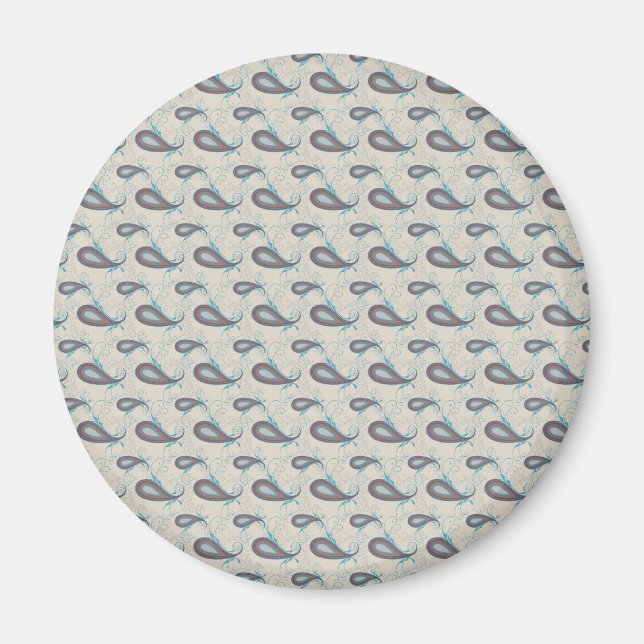 Champagne Paisley Pattern Magnet (Vorne)